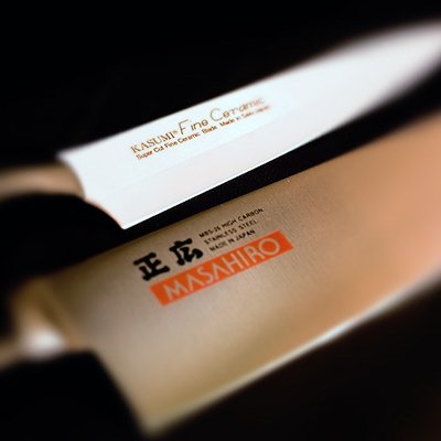 Japanese knives sharpened on waterstones